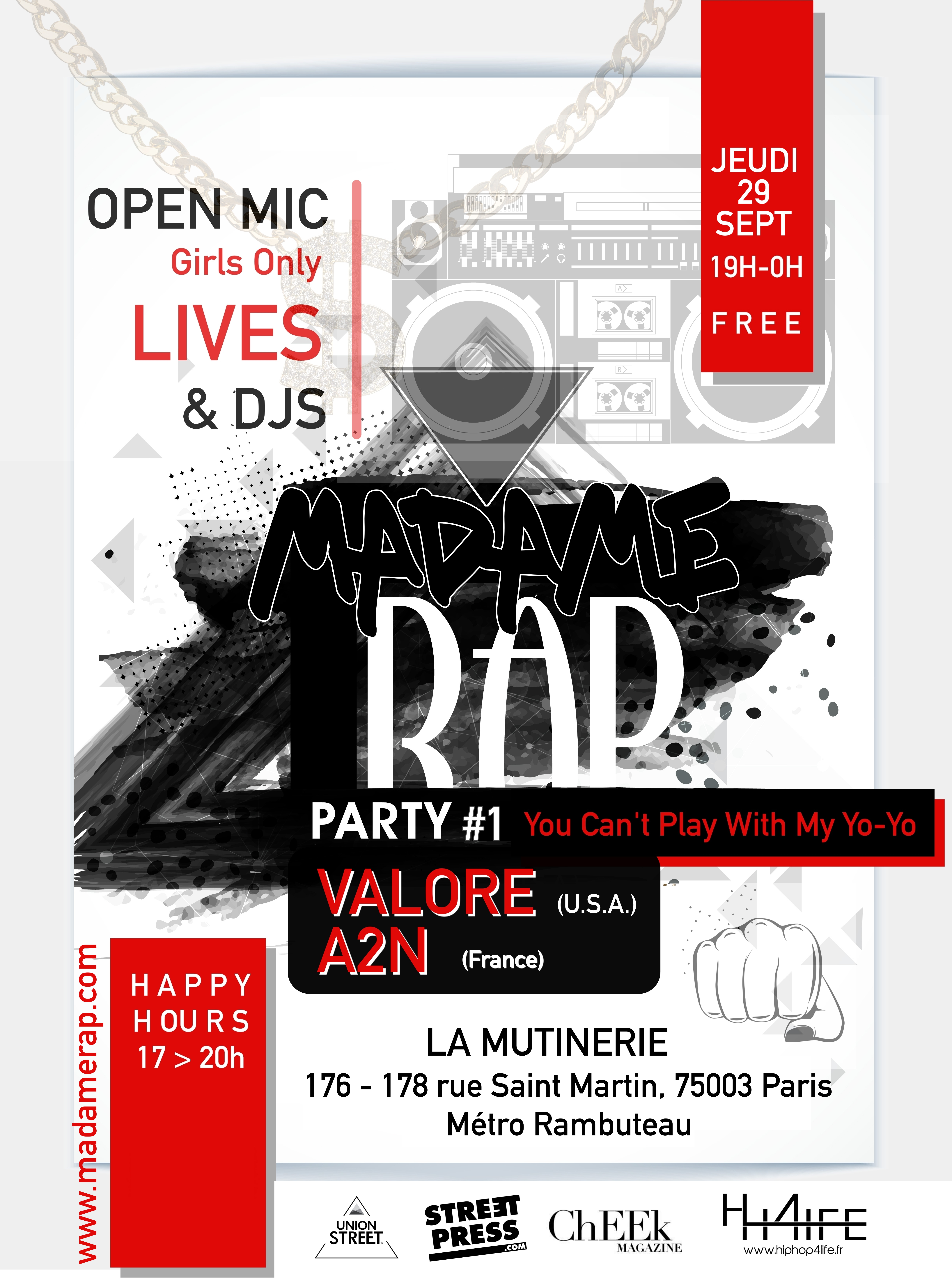 Flyer Madame Rap - Mutinerie V1